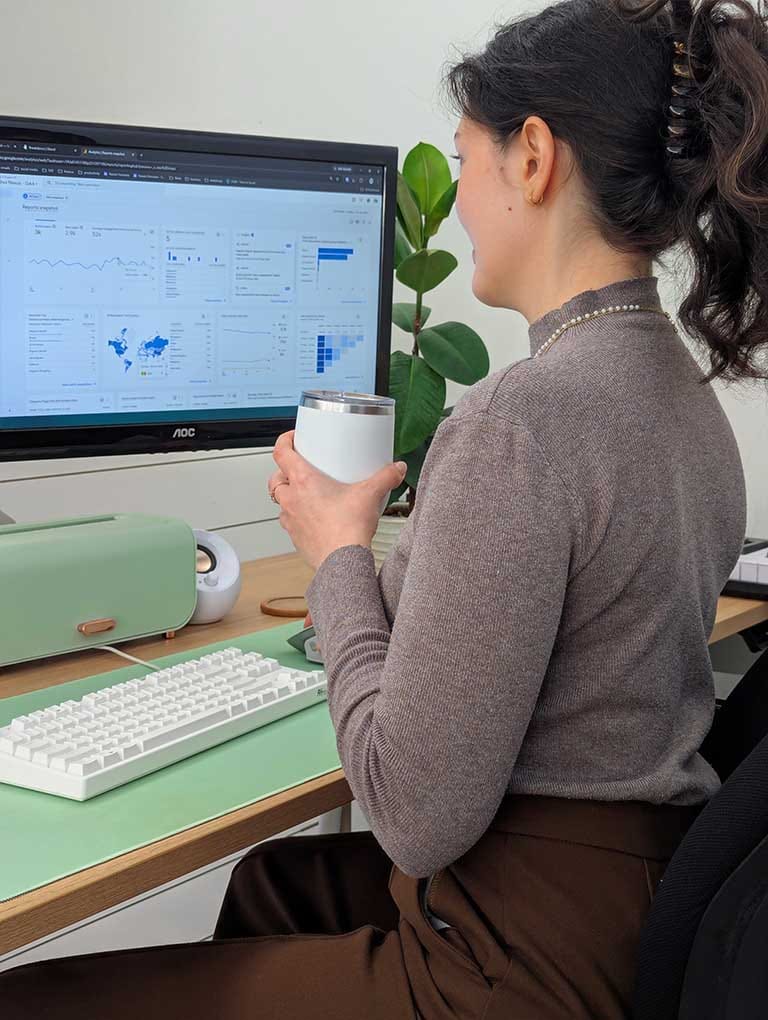 website designer Flemington checking Google Analytics
